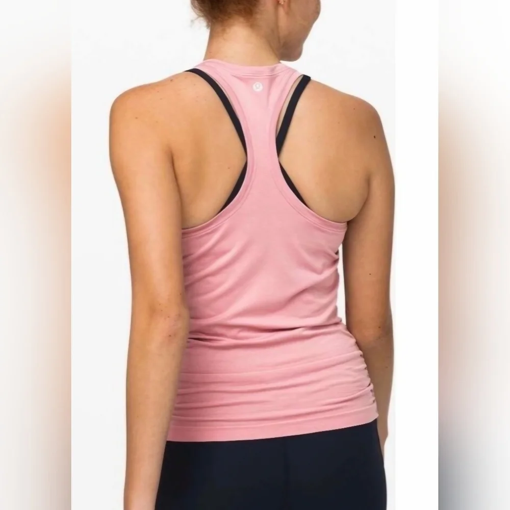 Lululemon Athletica Swiftly Speed Soft Pink Tank With Cinched Sides